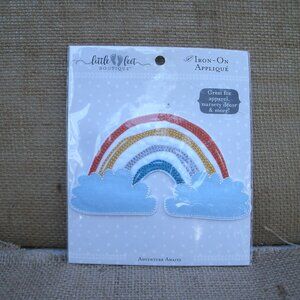 Little Feet Boutique Rainbow Iron On Fabric Applique NIP